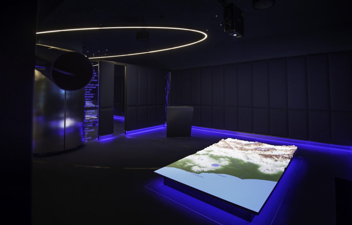 ESA News Room with projected 3D elevation model