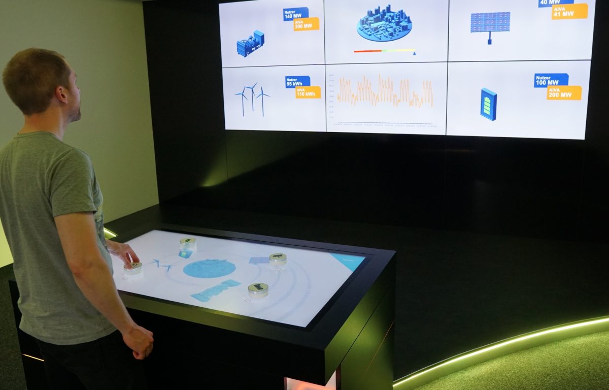 Das Multitouch-System steuert die Lichtstimmung im gesamten Showroom