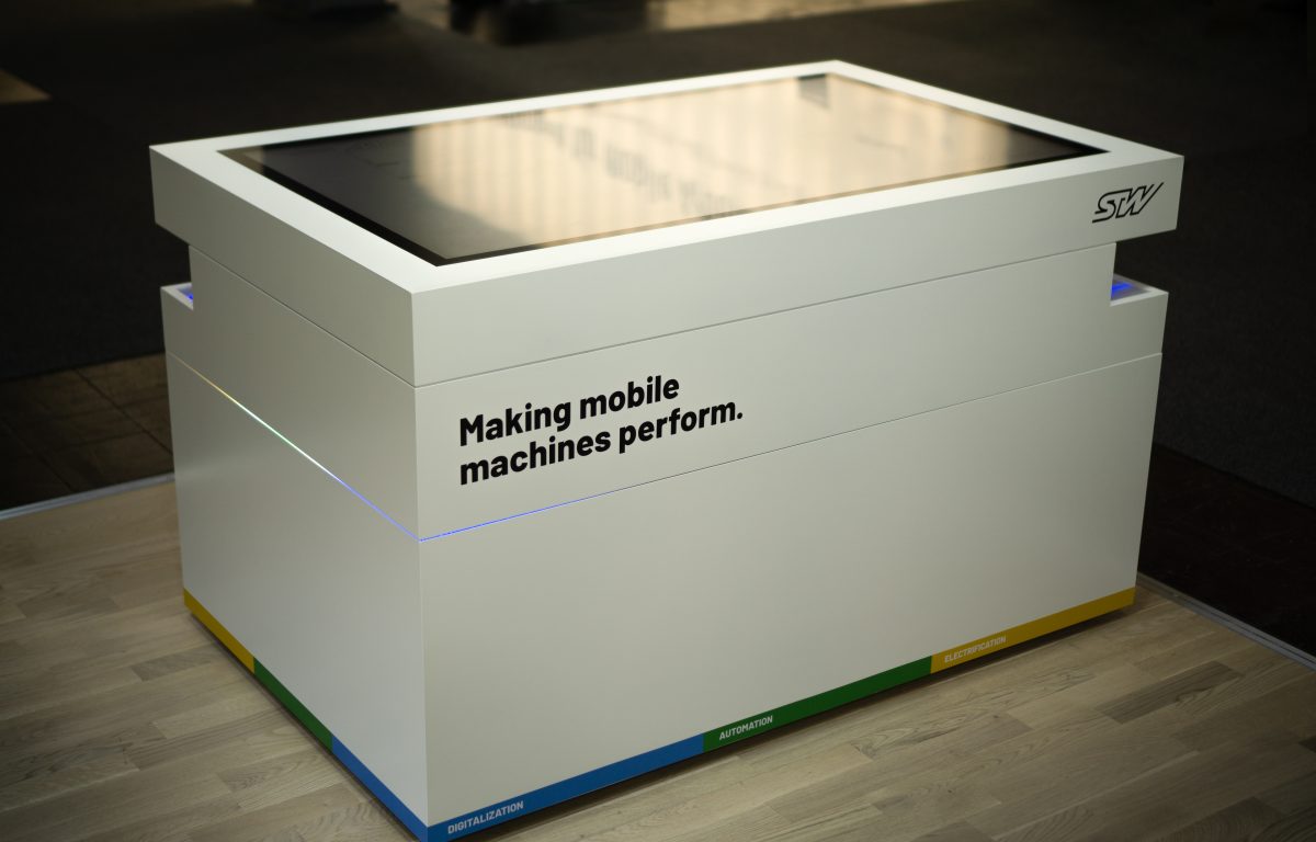interactive sales stations in the form of multi-touch scanner tables