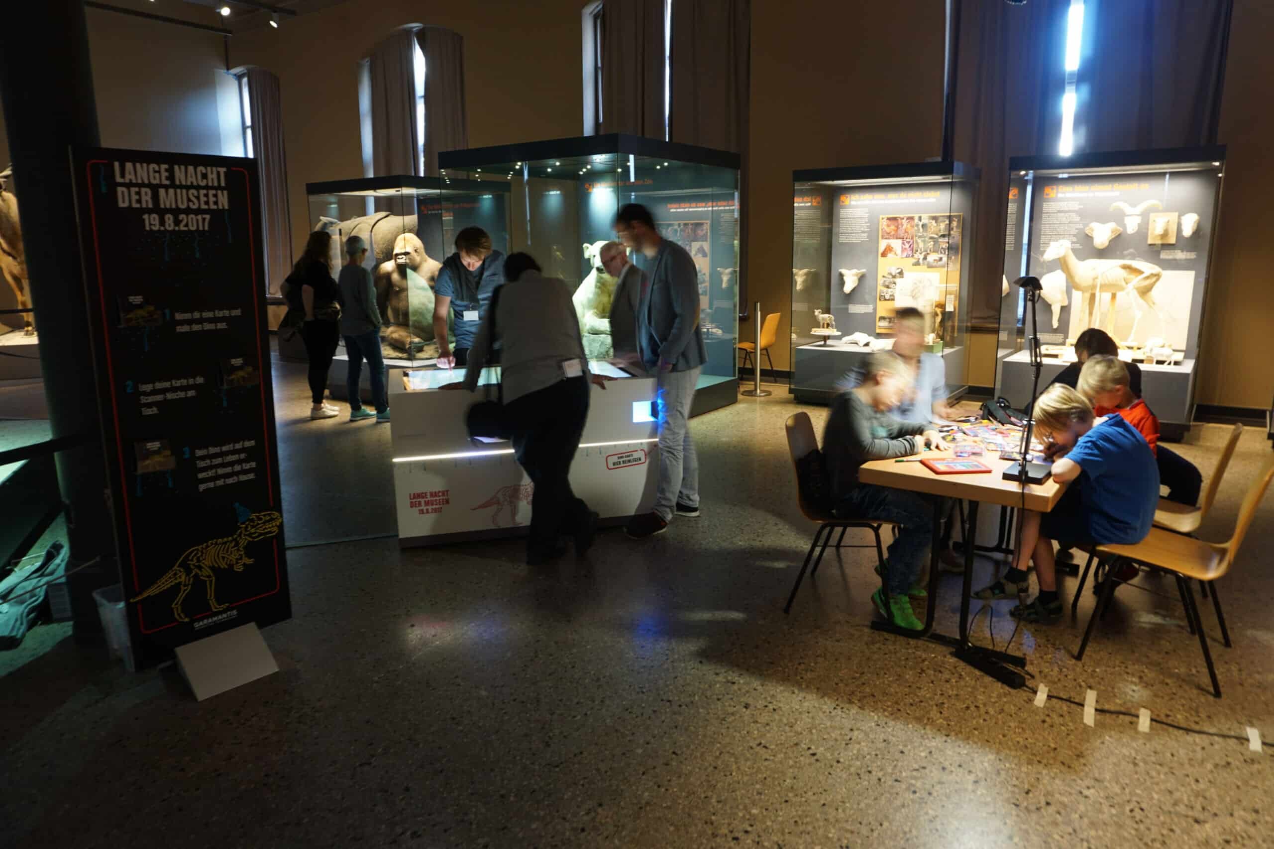 Interactive dinosaur installation at the Museum für Naturkunde Berlin