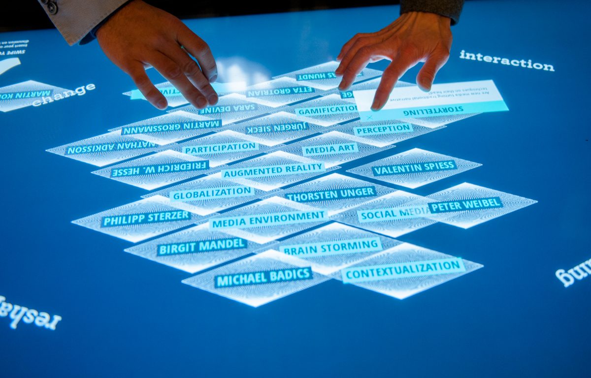 Garamantis Multitouch Software auf dem Multitouch-Scanner-Tisch