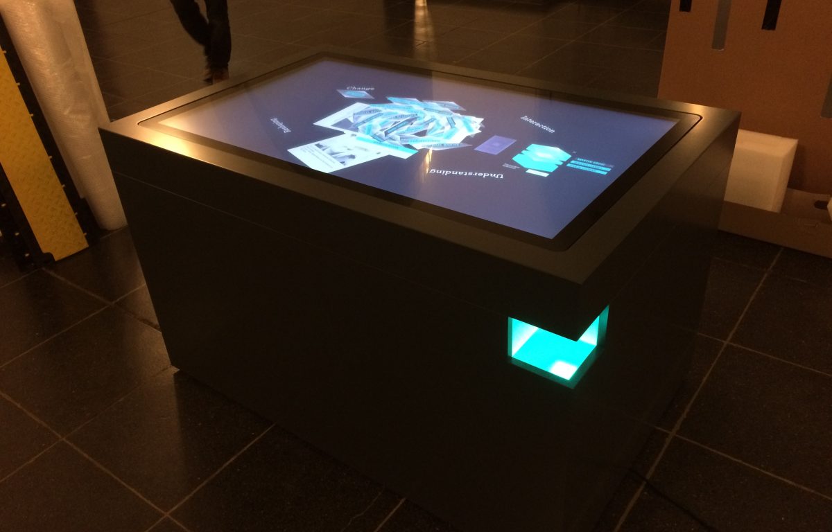 Touchscreen and LED illumination of the multi-touch scanner table