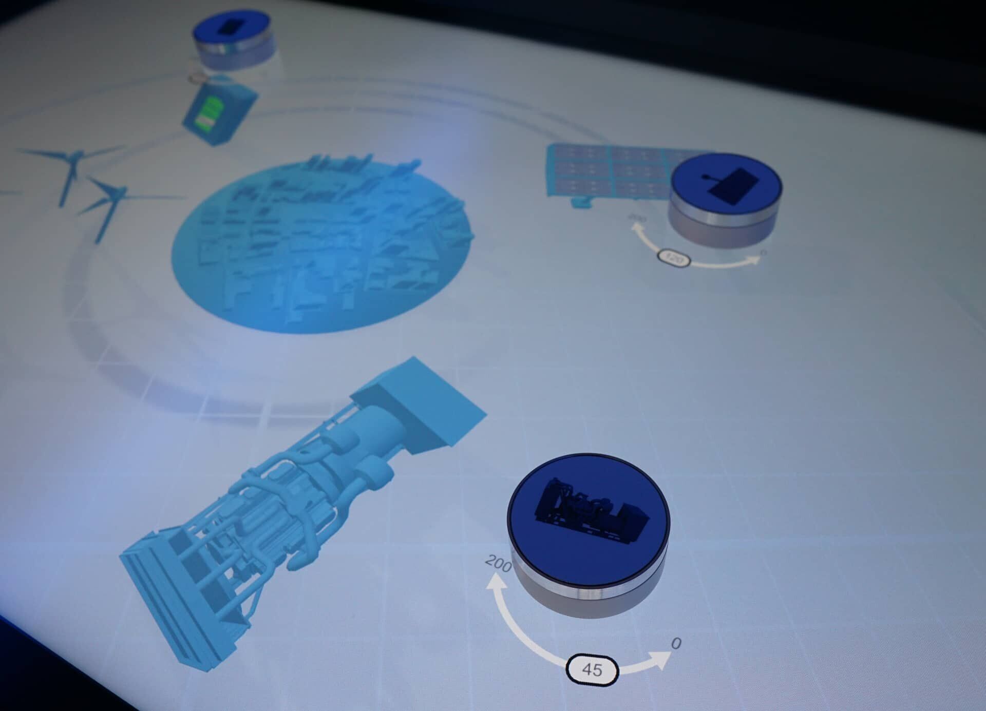 Capacitive markers on multitouch screen control the software