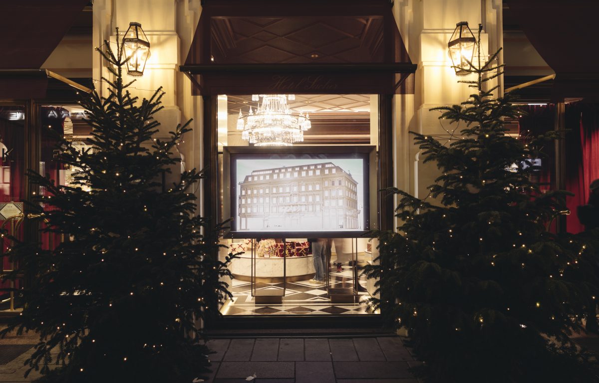 interactive silhouette at the Hotel Sacher