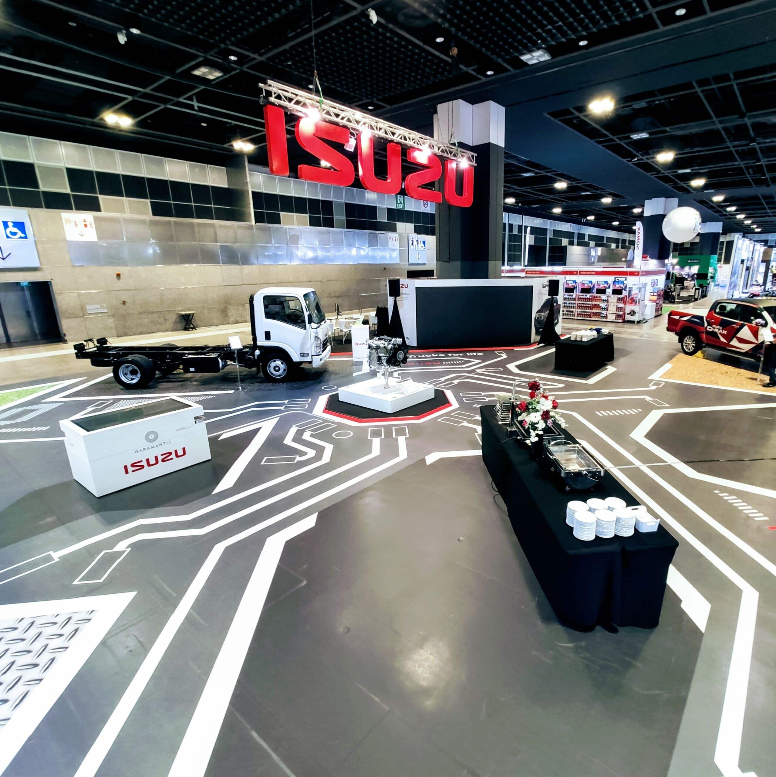 Interactive exhibition stand with self-designed 3D trucks from Isuzu