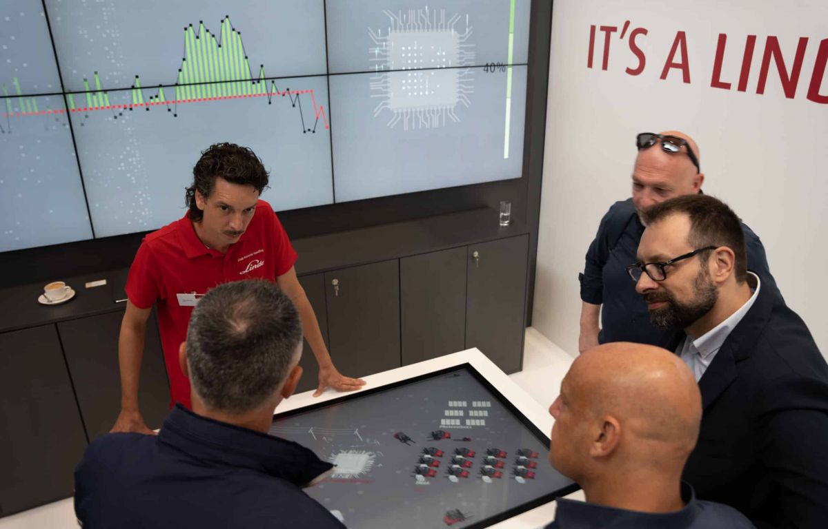 Multitouch table and screen wall explain the Linde Energy Manager