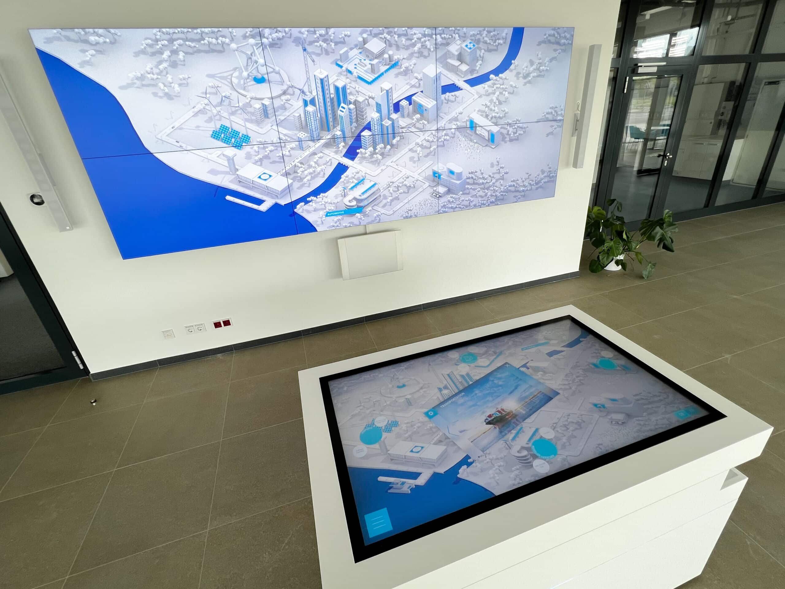 Multitouch software for B2B presentations in Daikin's corporate showroom