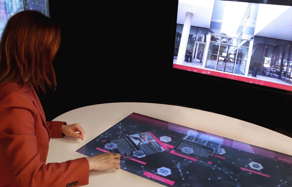 innovative presentation at the multitouch table with screen