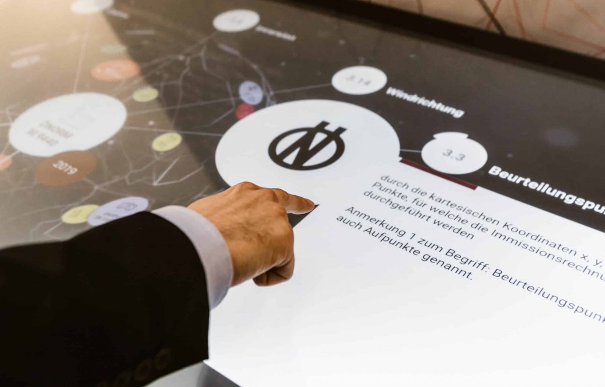 Multitouch application Austrian Standards Foyer