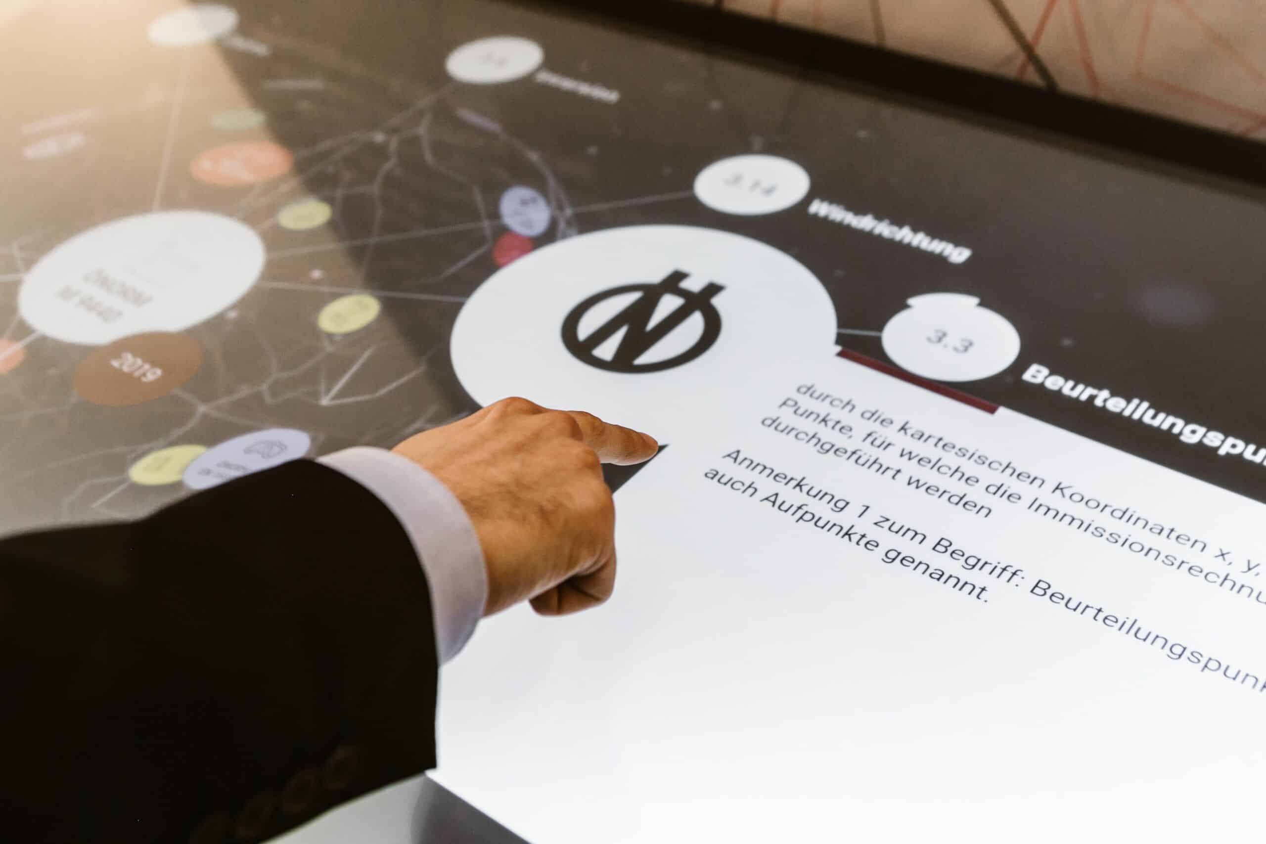 Multitouch application Austrian Standards Foyer