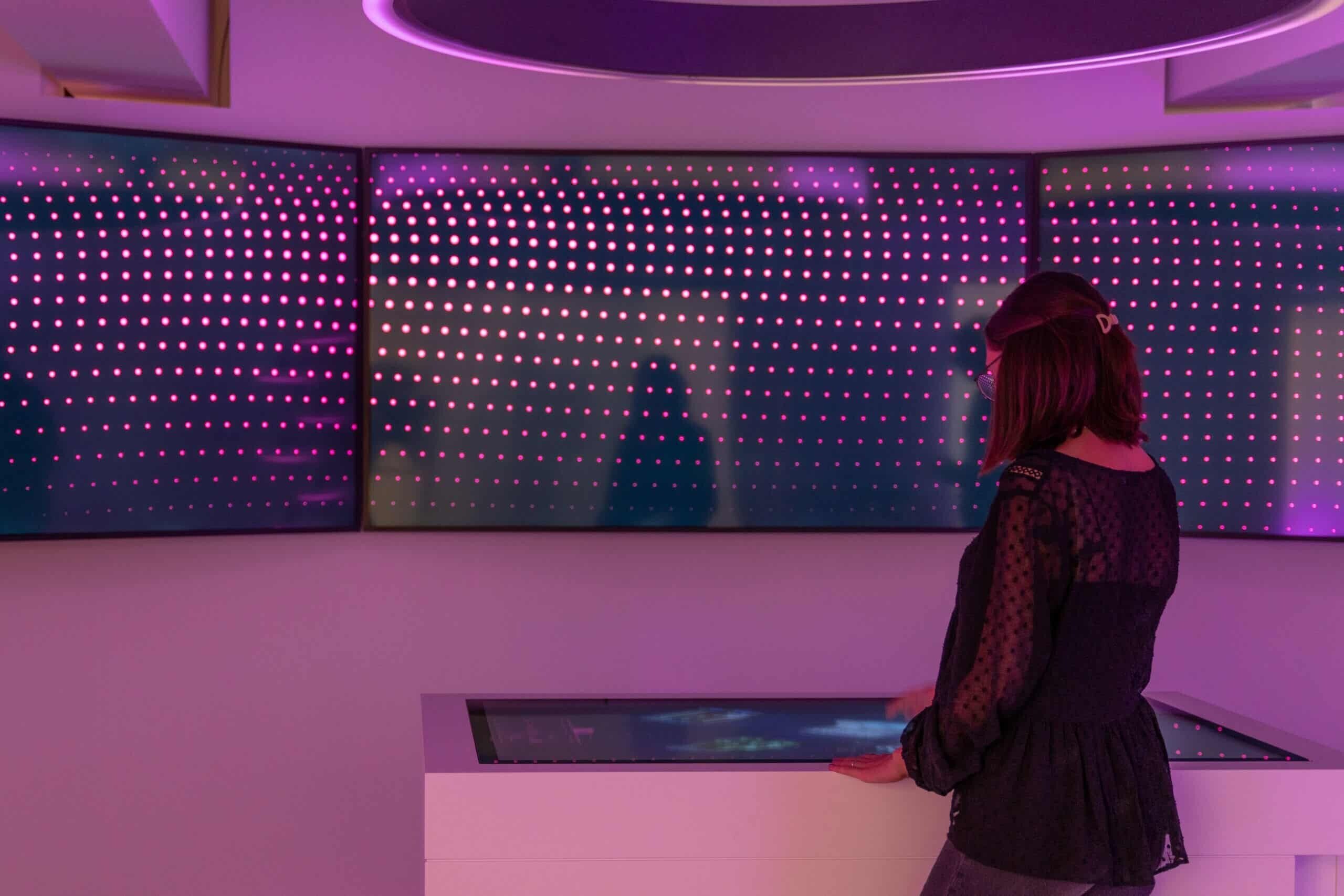 Interactive showroom with touch screen installations